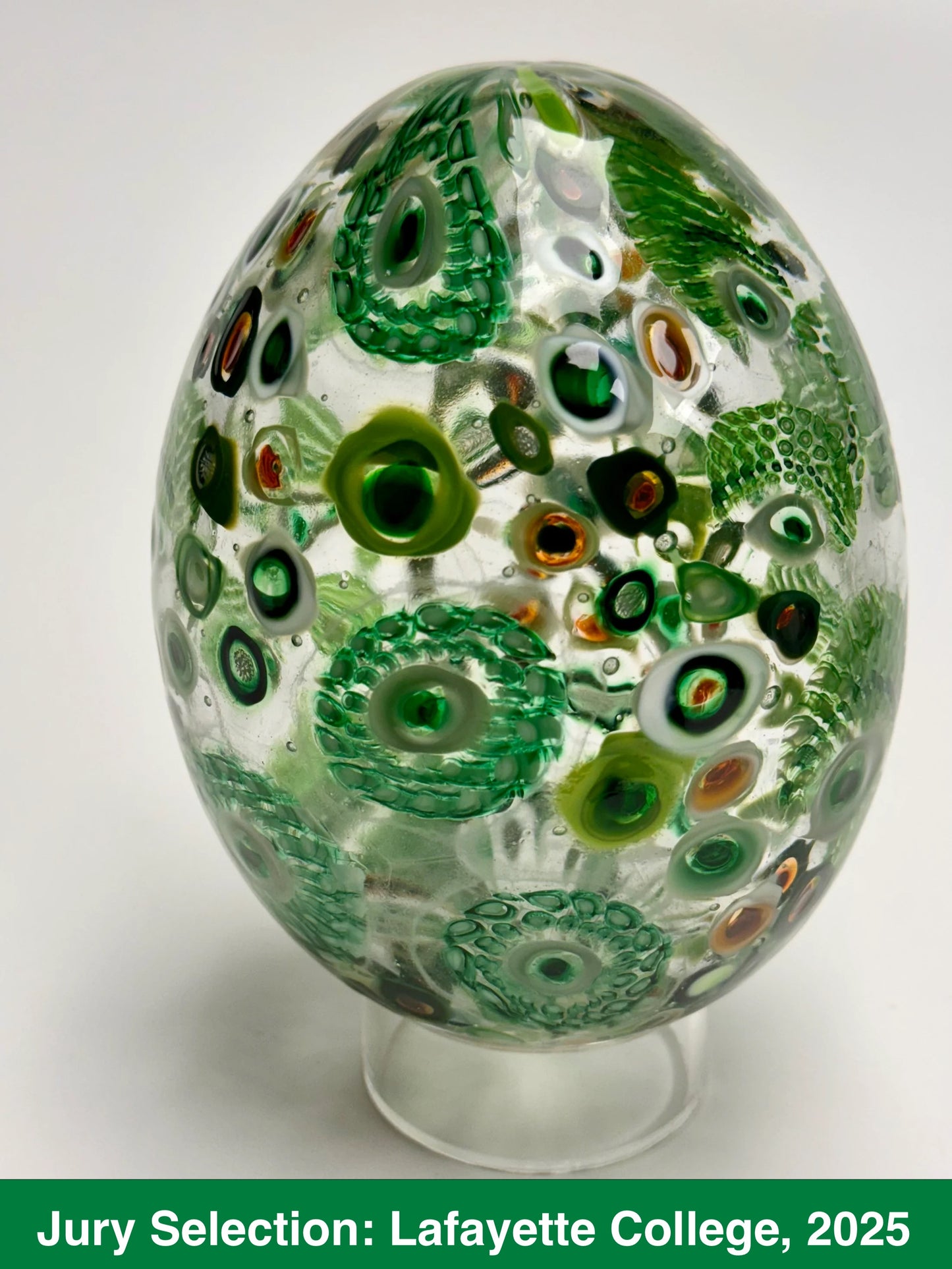 "Jeweled" Egg - Handblown glass sculpture