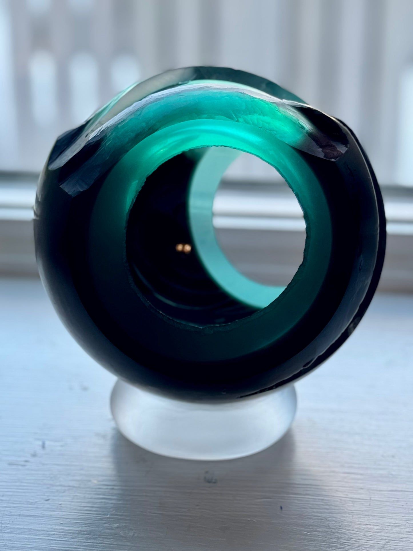 "Mid-ocean Rift" carved glass sculpture
