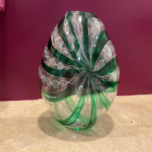 Switch Axis Green and White Cane Vase