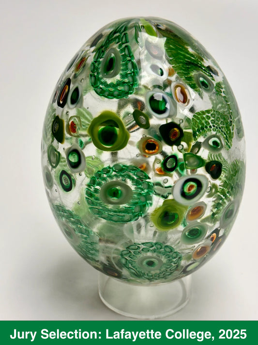 "Jeweled" Egg - Handblown glass sculpture