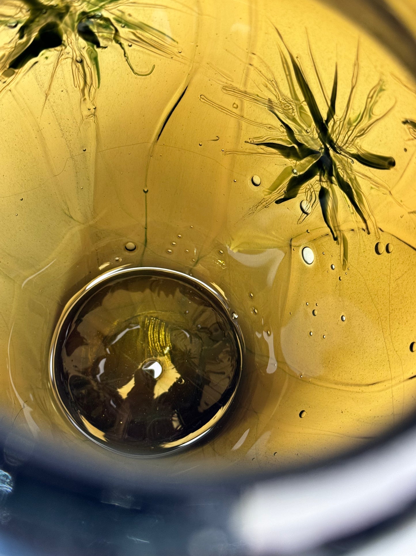 Pine Forest Handblown and Decorated Glass Vase