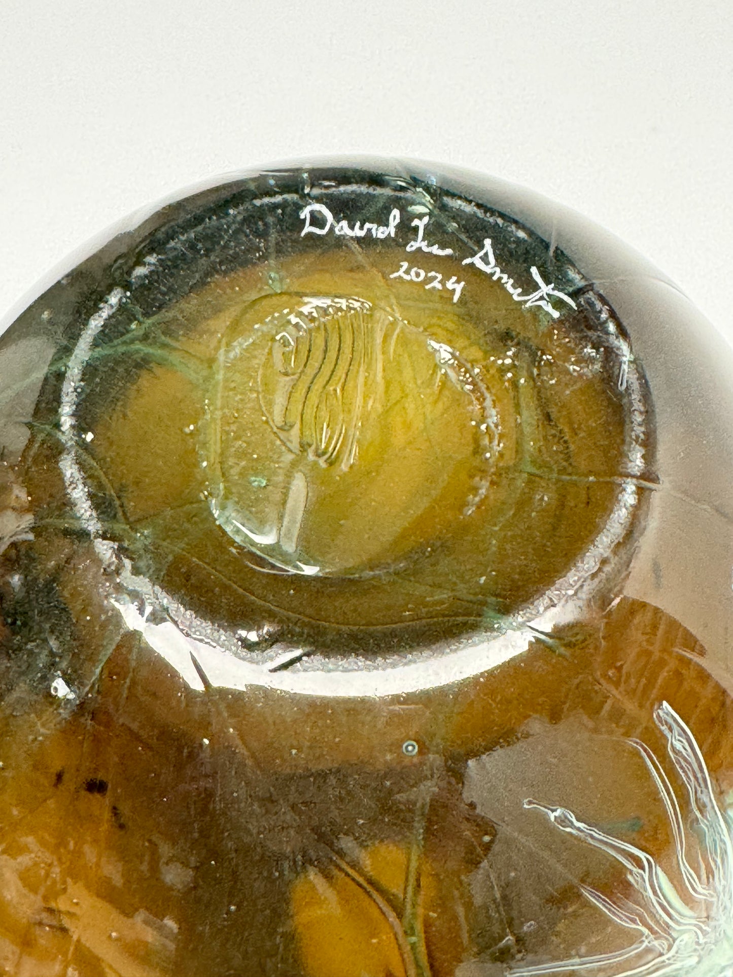Pine Forest Handblown and Decorated Glass Vase