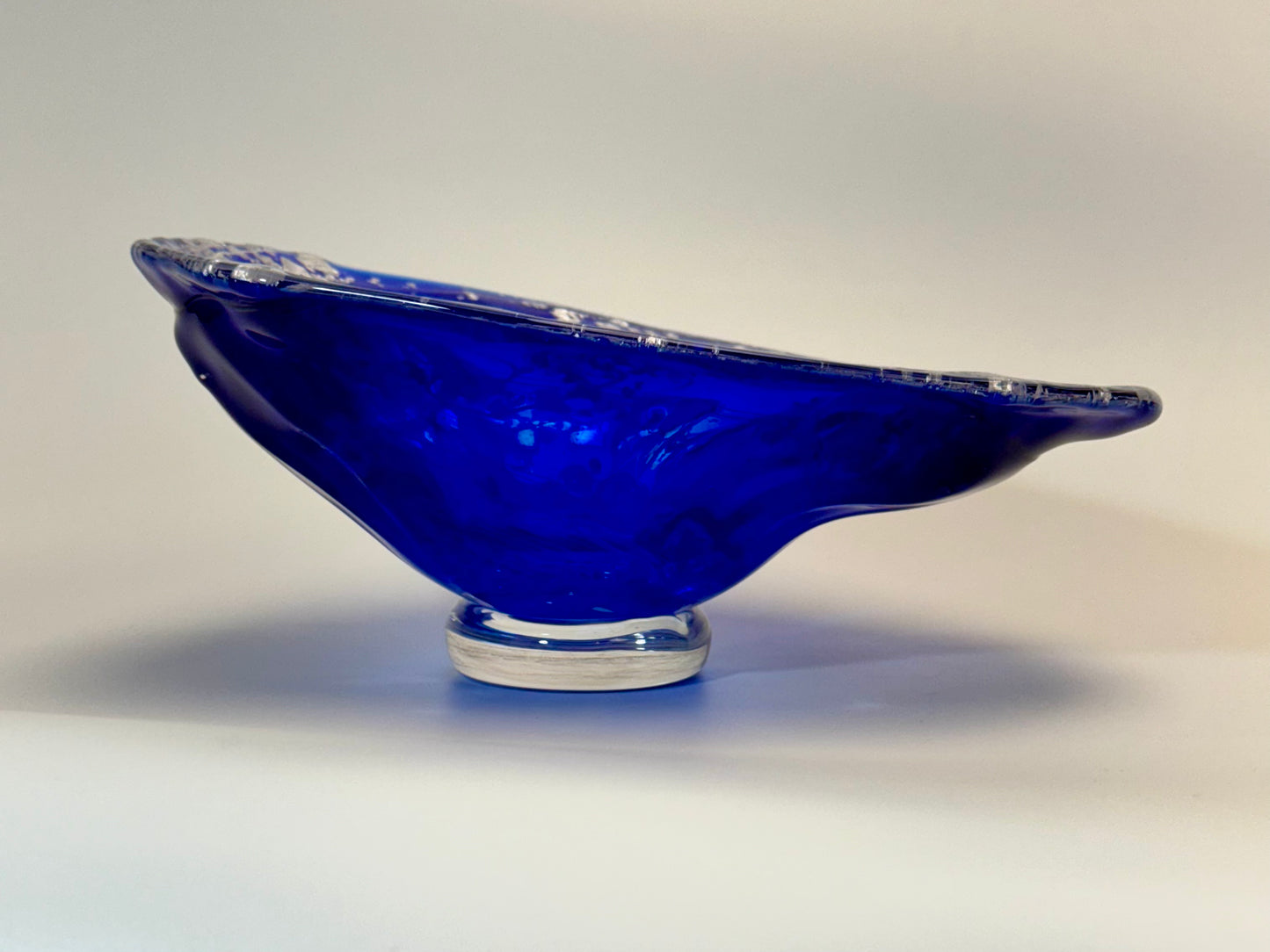 Blue had Silver Handblown Glass Bowl