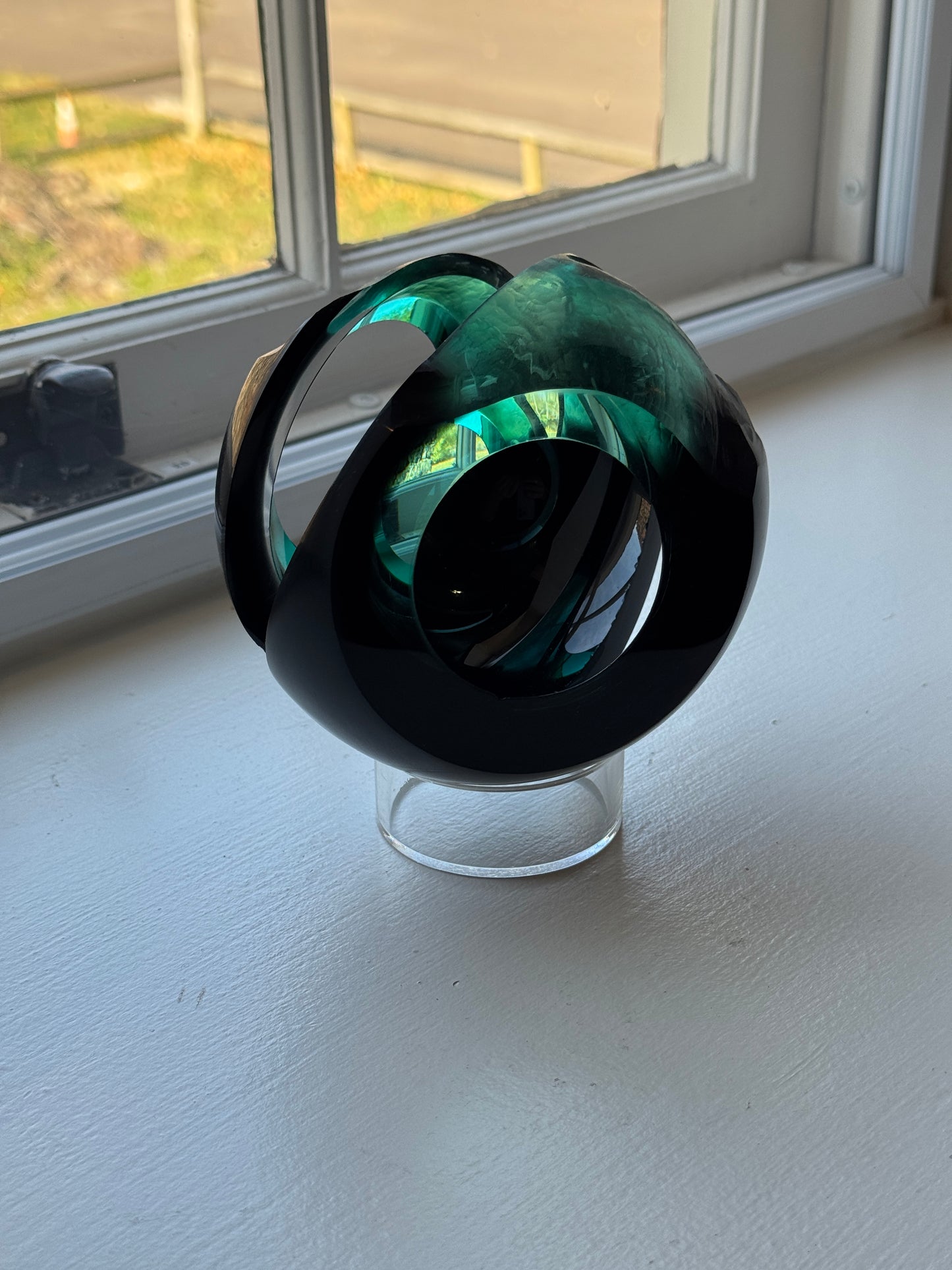 "Mid-ocean Rift" carved glass sculpture