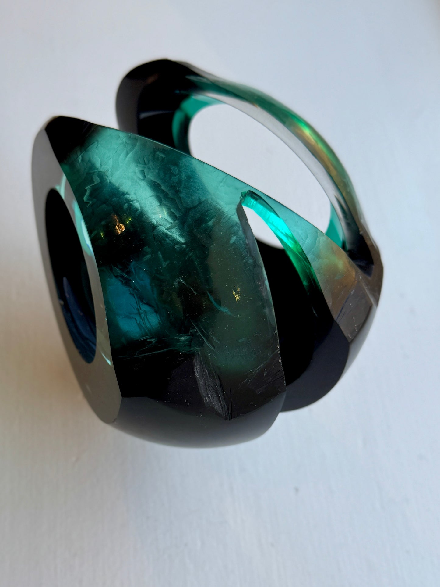 "Mid-ocean Rift" carved glass sculpture