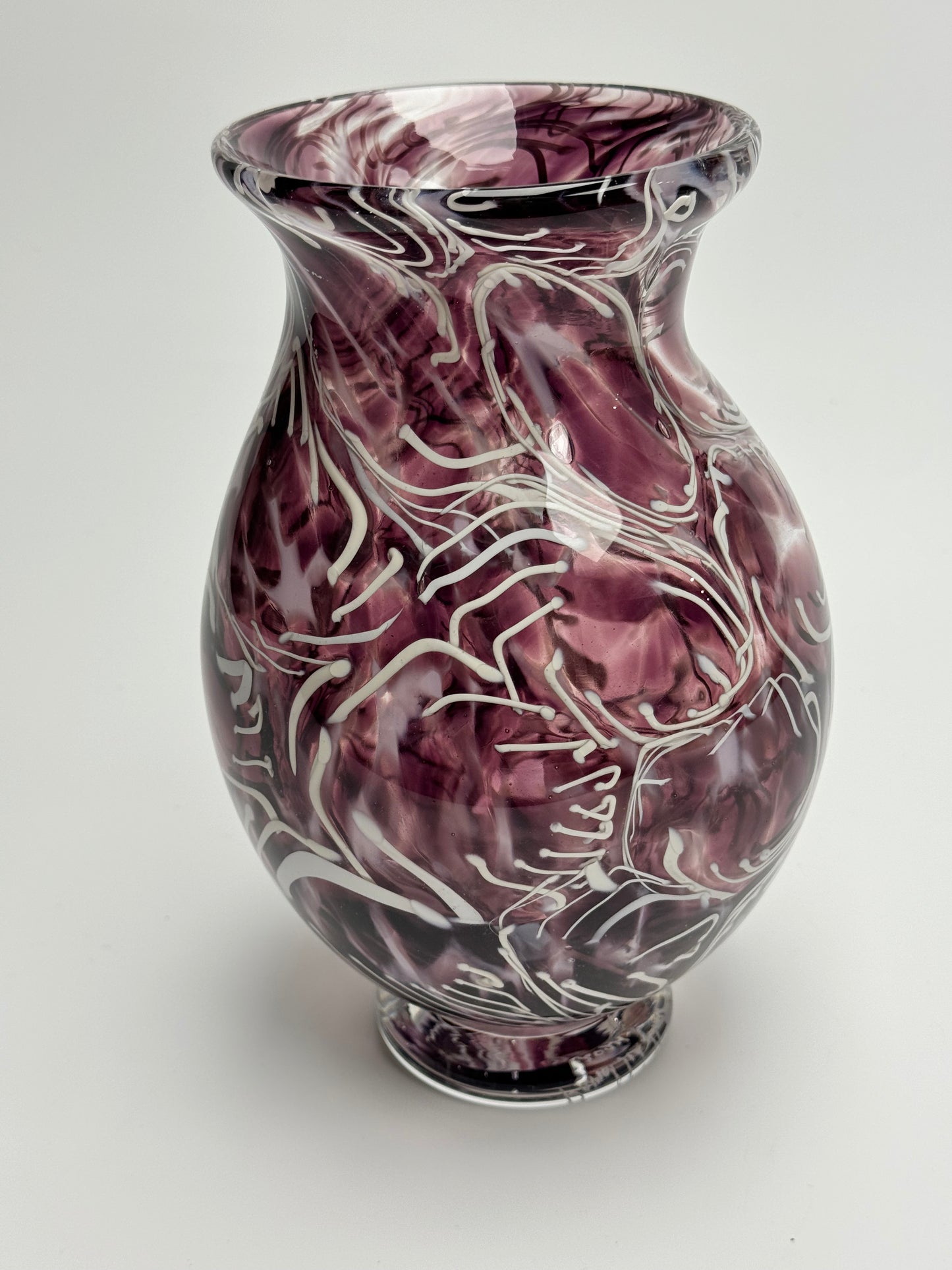 "Peonies" Handblown Glass Vase