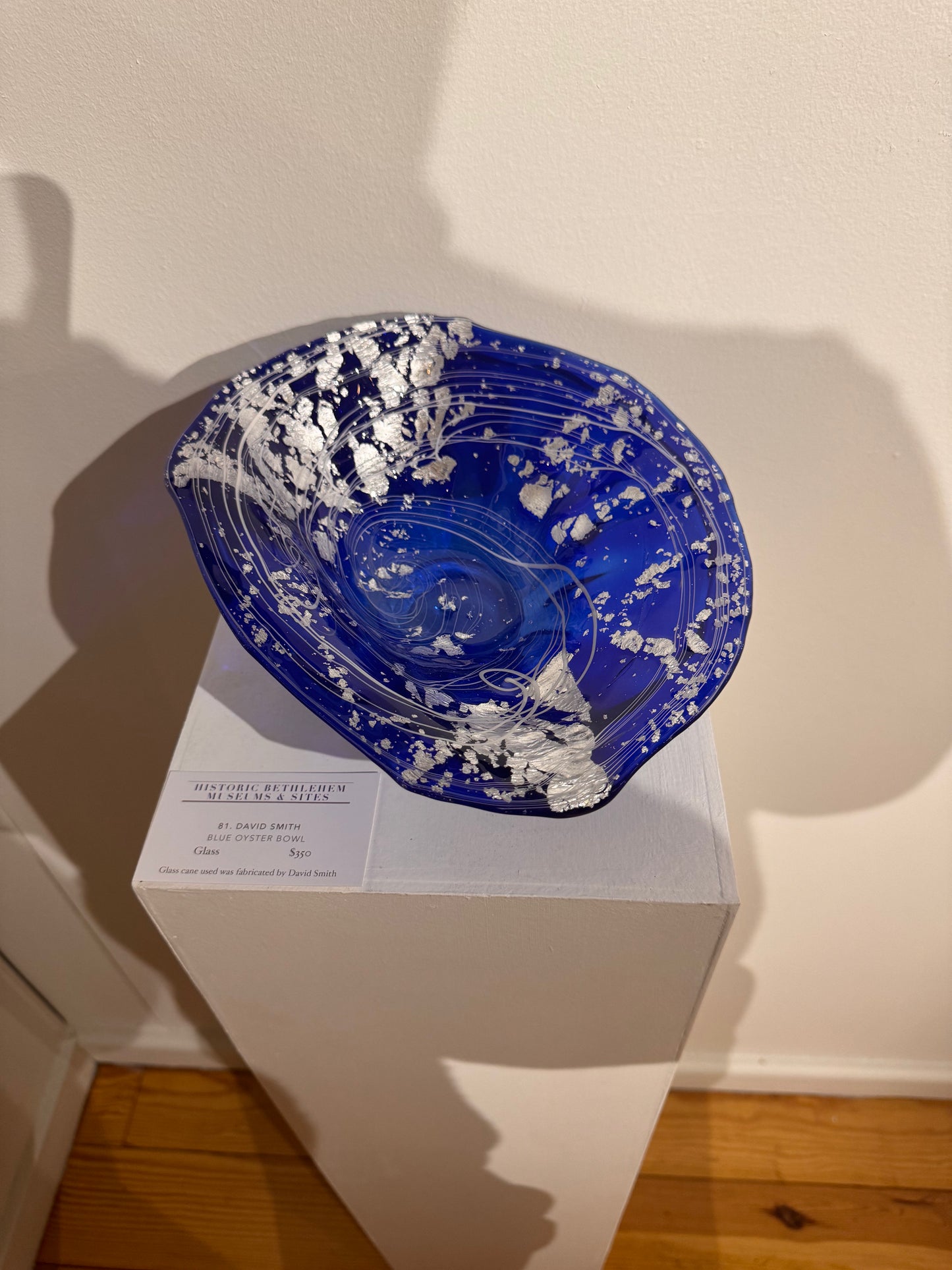 Blue had Silver Handblown Glass Bowl