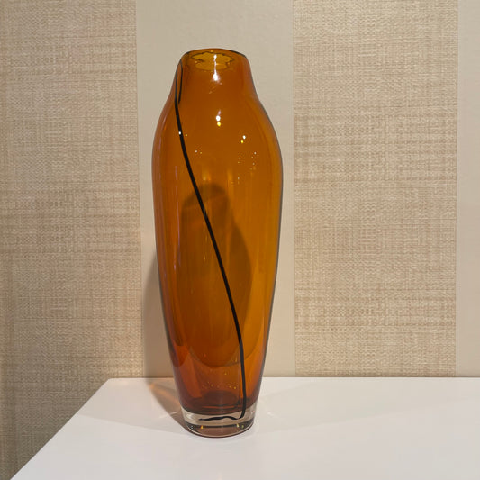 Handblown amber vase