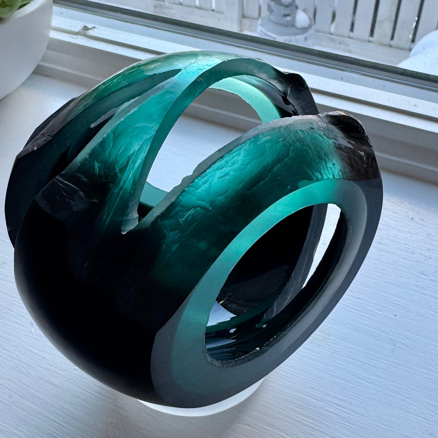 "Mid-ocean Rift" carved glass sculpture