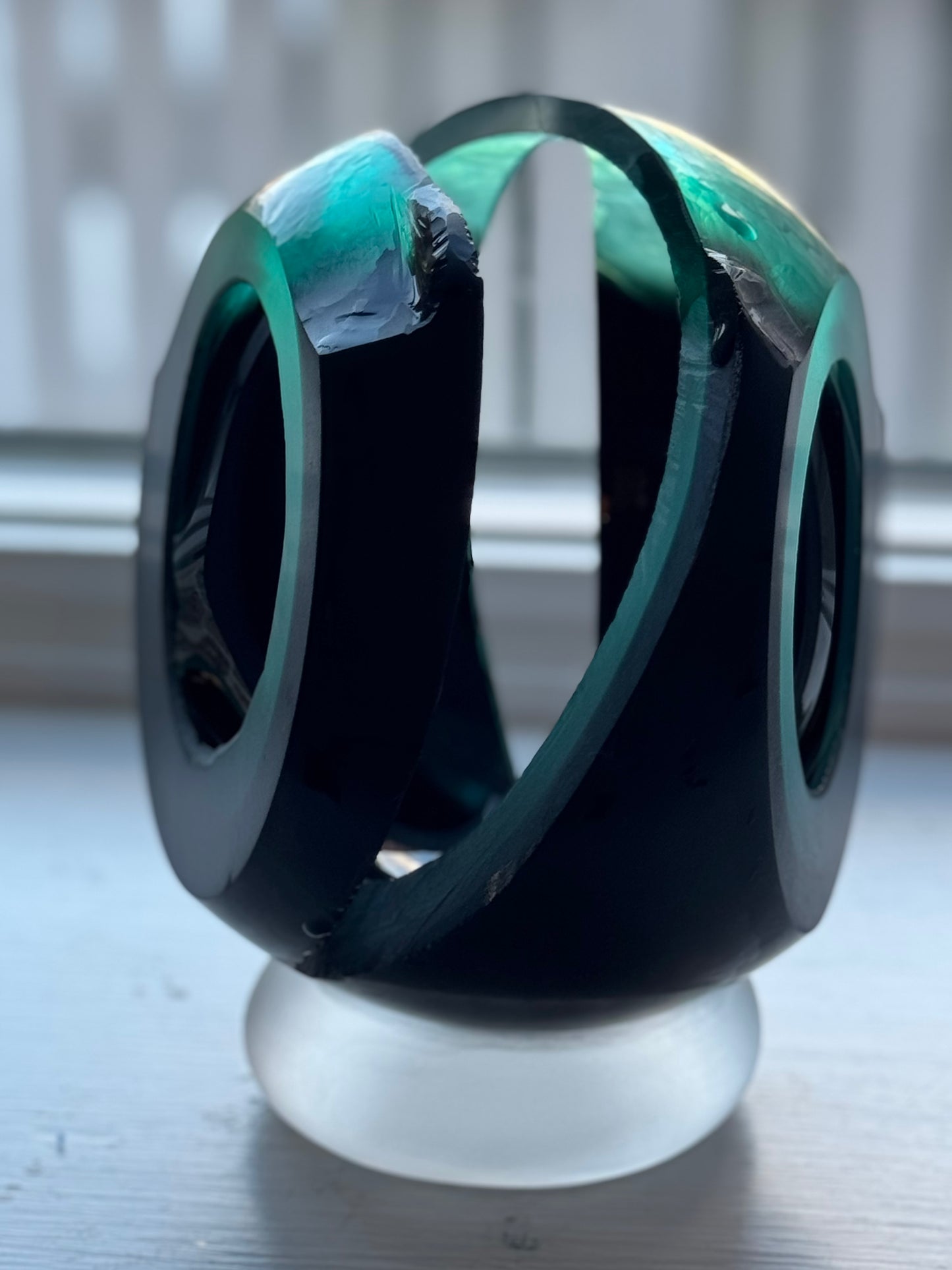 "Mid-ocean Rift" carved glass sculpture