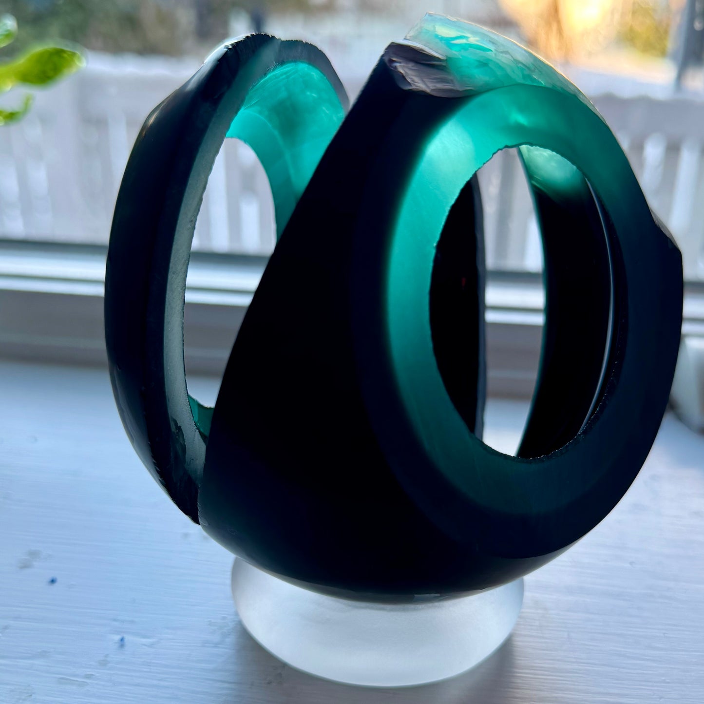 "Mid-ocean Rift" carved glass sculpture