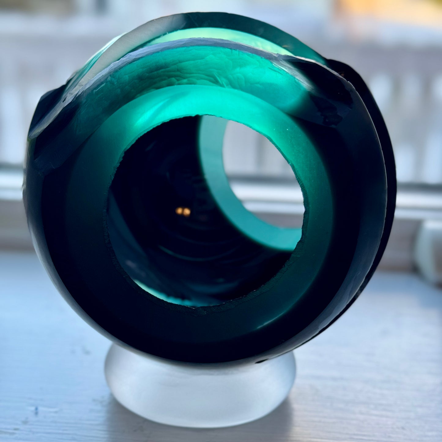 "Mid-ocean Rift" carved glass sculpture