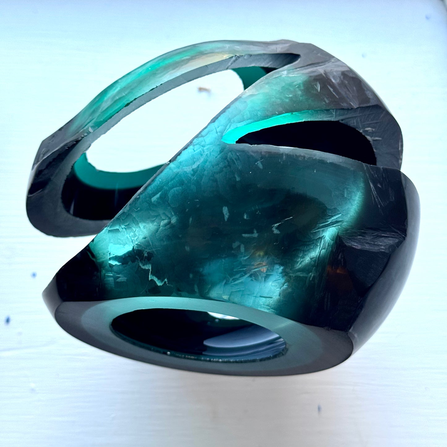 "Mid-ocean Rift" carved glass sculpture