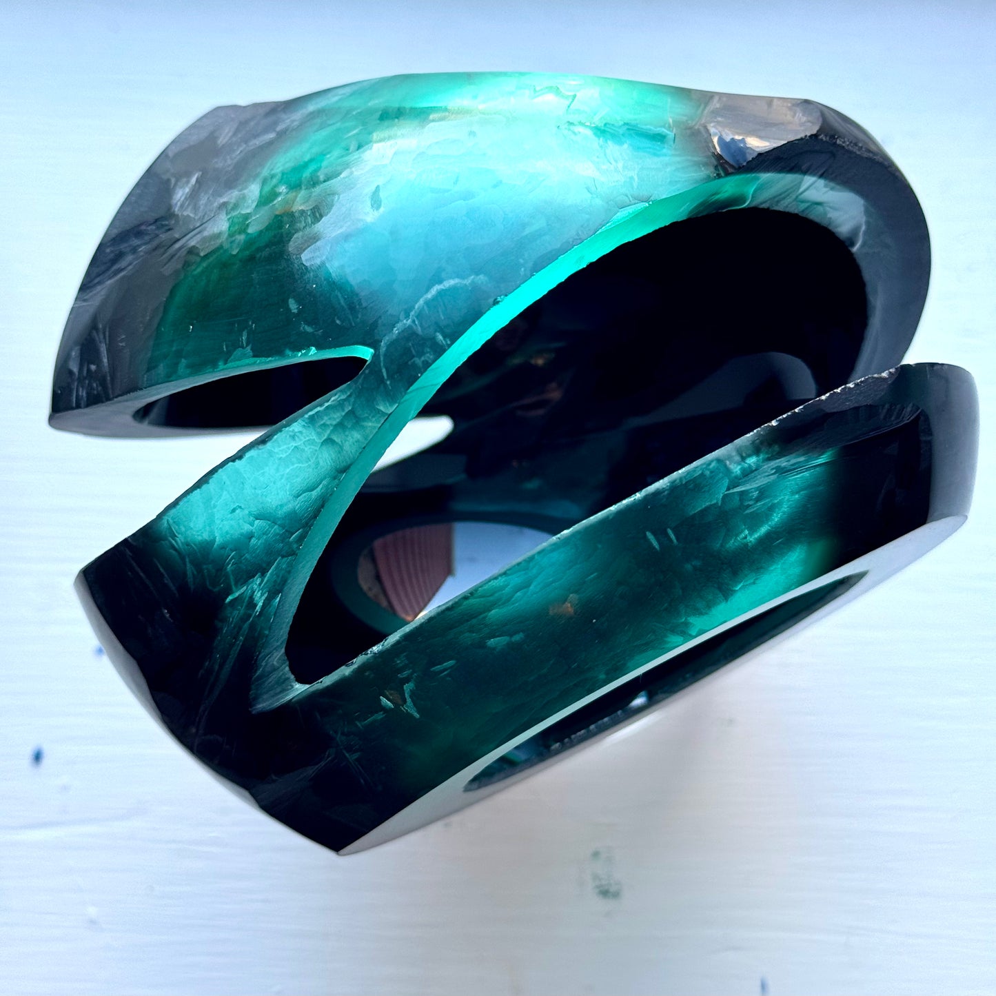 "Mid-ocean Rift" carved glass sculpture